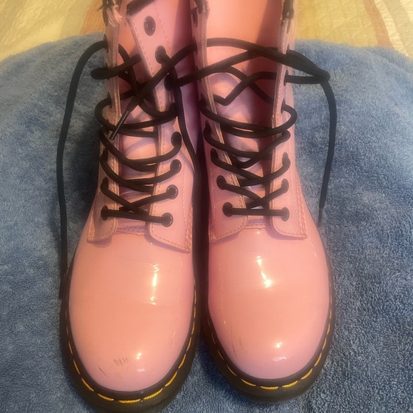 Pink Lace-Up Women's Boots - Picture 1 of 7